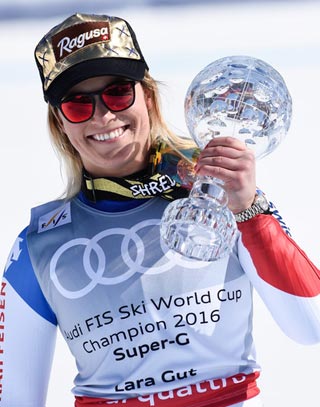 Швейцарка Лара Гут – обладательница малого Кубка мира в супергиганте - «Горнолыжный спорт»