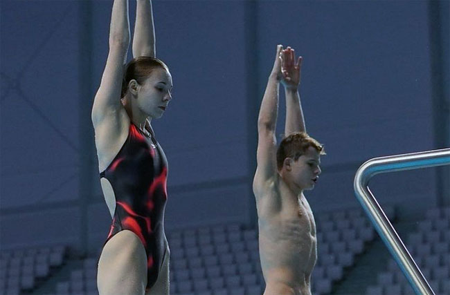 Ксения Байло и Алексей Середа – чемпионы Европы в синхронных прыжках в воду с вышки